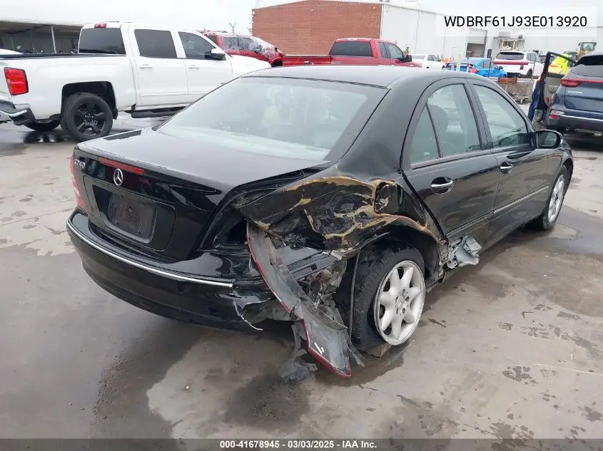 2003 Mercedes-Benz C 240 VIN: WDBRF61J93E013920 Lot: 41678945