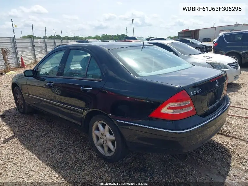 2003 Mercedes-Benz C 240 VIN: WDBRF61J63F306295 Lot: 42152874