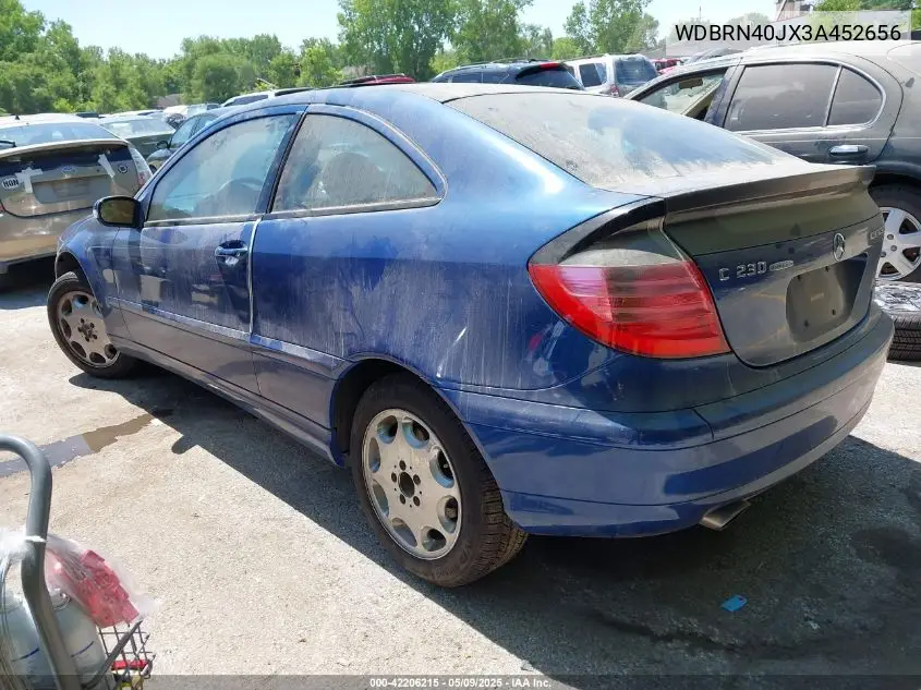 2003 Mercedes-Benz C 230 Kompressor Sport VIN: WDBRN40JX3A452656 Lot: 42206215