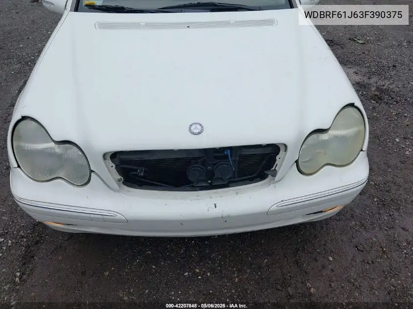 2003 Mercedes-Benz C 240 VIN: WDBRF61J63F390375 Lot: 42207848