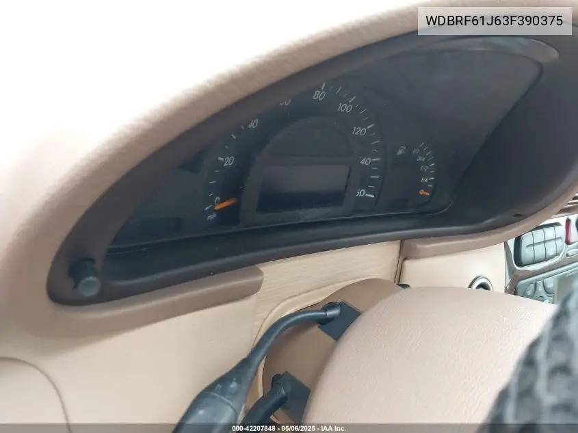 2003 Mercedes-Benz C 240 VIN: WDBRF61J63F390375 Lot: 42207848
