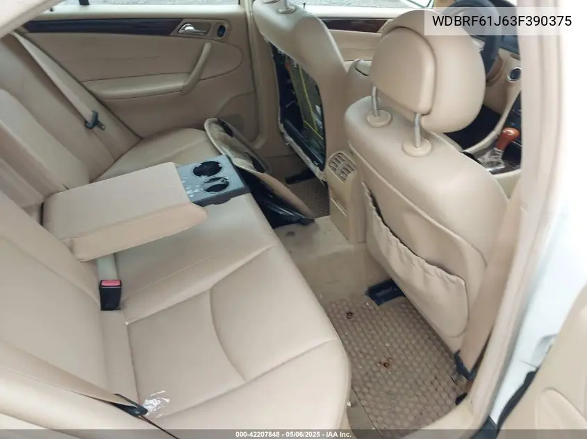 2003 Mercedes-Benz C 240 VIN: WDBRF61J63F390375 Lot: 42207848