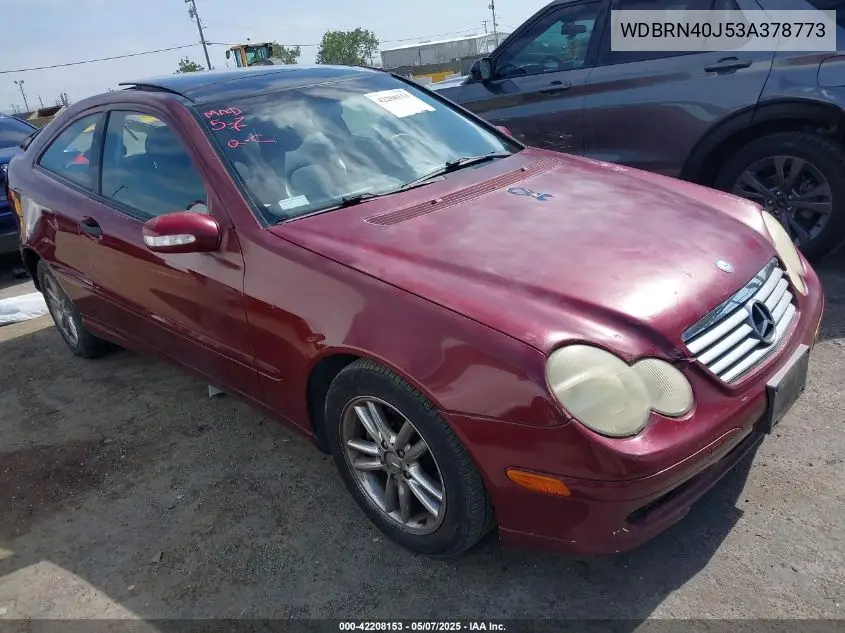 2003 Mercedes-Benz C 230 Kompressor Sport VIN: WDBRN40J53A378773 Lot: 42208153