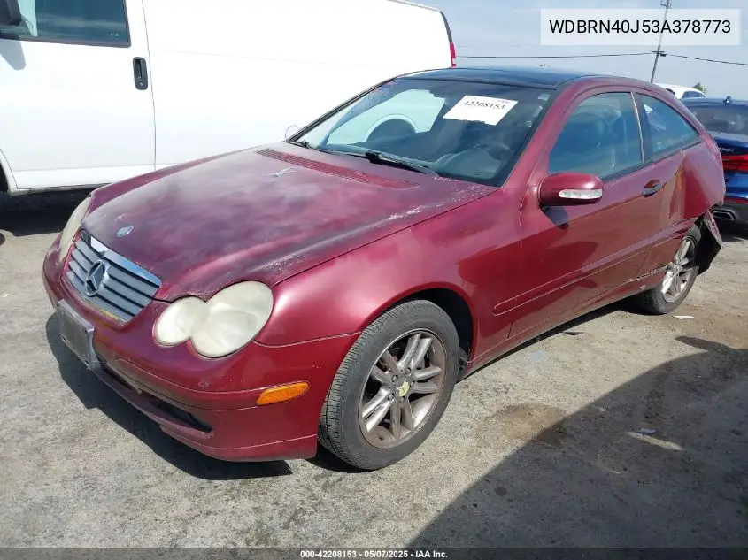 2003 Mercedes-Benz C 230 Kompressor Sport VIN: WDBRN40J53A378773 Lot: 42208153