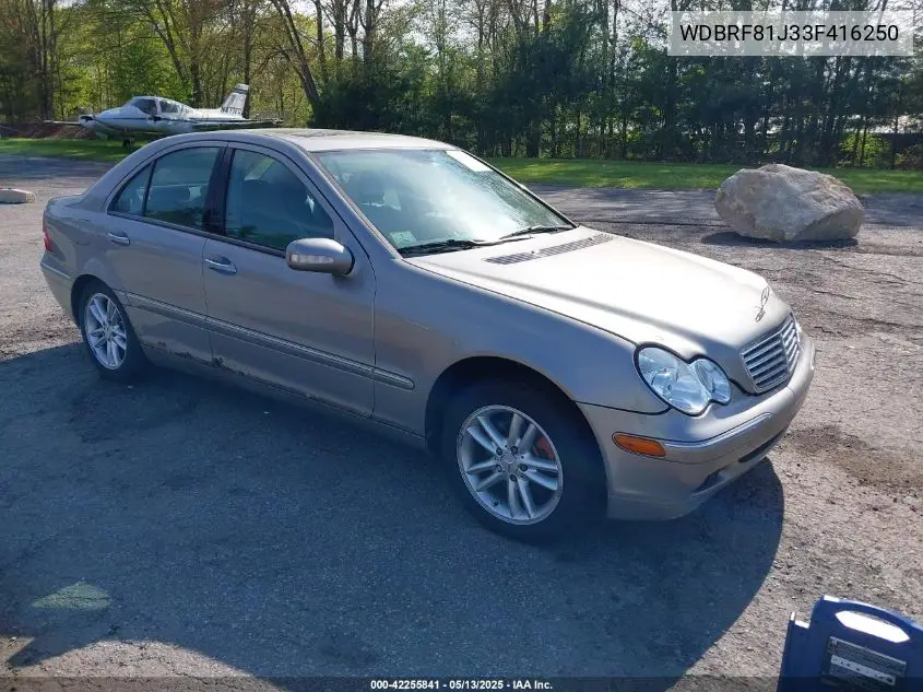 2003 Mercedes-Benz C 240 VIN: WDBRF81J33F416250 Lot: 42255841