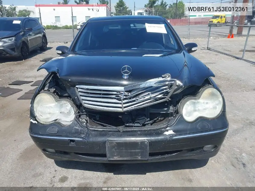 2003 Mercedes-Benz C 240 VIN: WDBRF61J53E012361 Lot: 42507001