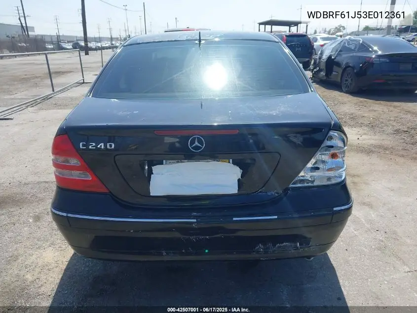 2003 Mercedes-Benz C 240 VIN: WDBRF61J53E012361 Lot: 42507001