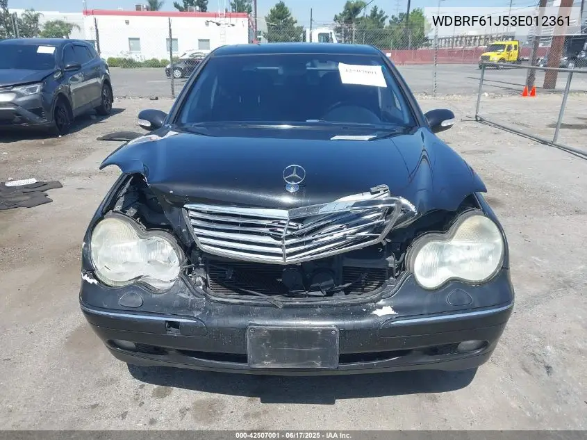 2003 Mercedes-Benz C 240 VIN: WDBRF61J53E012361 Lot: 42507001