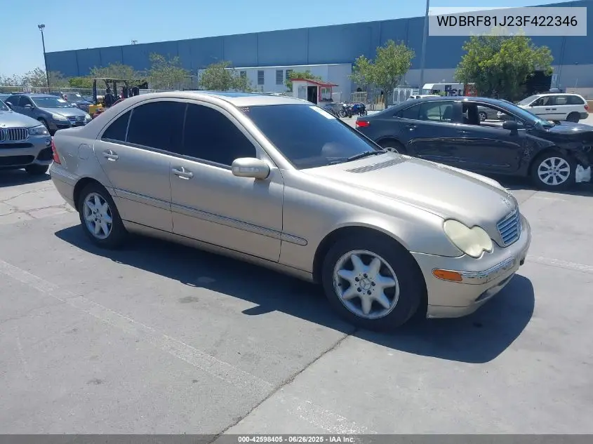2003 Mercedes-Benz C 240 VIN: WDBRF81J23F422346 Lot: 42598405