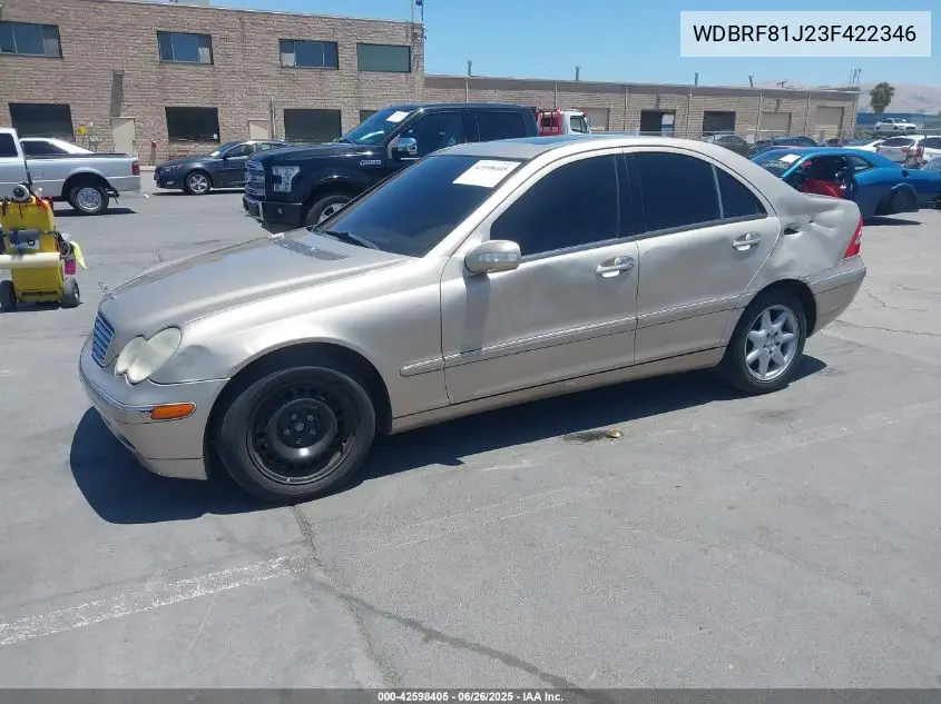2003 Mercedes-Benz C 240 VIN: WDBRF81J23F422346 Lot: 42598405
