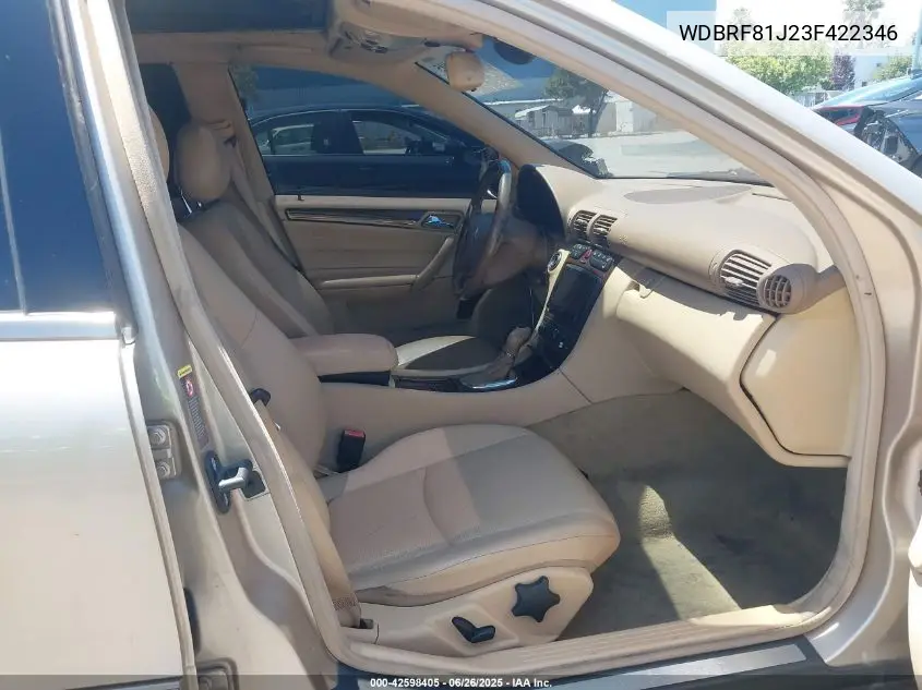 2003 Mercedes-Benz C 240 VIN: WDBRF81J23F422346 Lot: 42598405