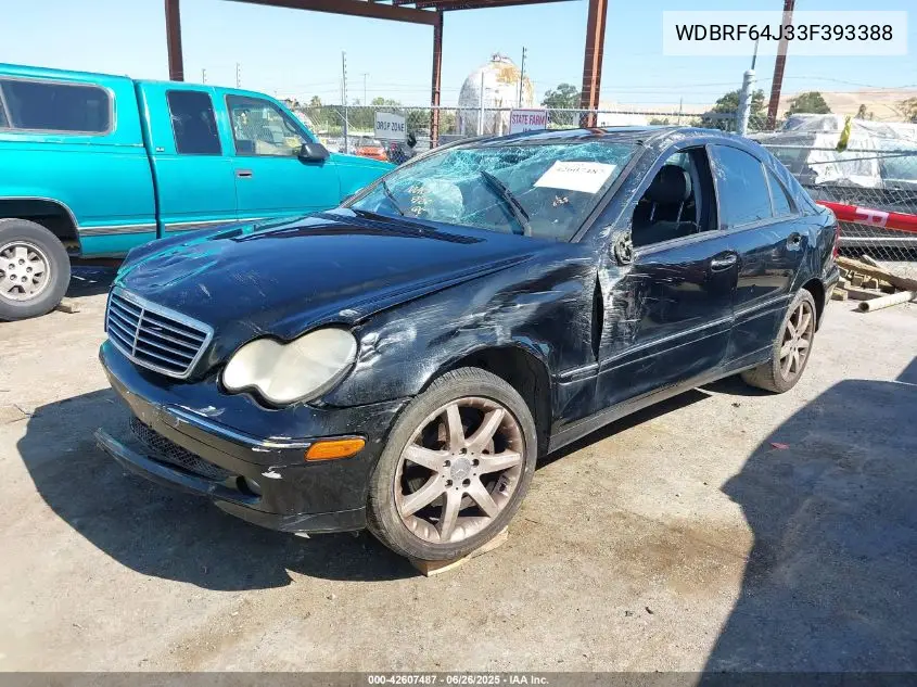 2003 Mercedes-Benz C 320 Sport VIN: WDBRF64J33F393388 Lot: 42607487
