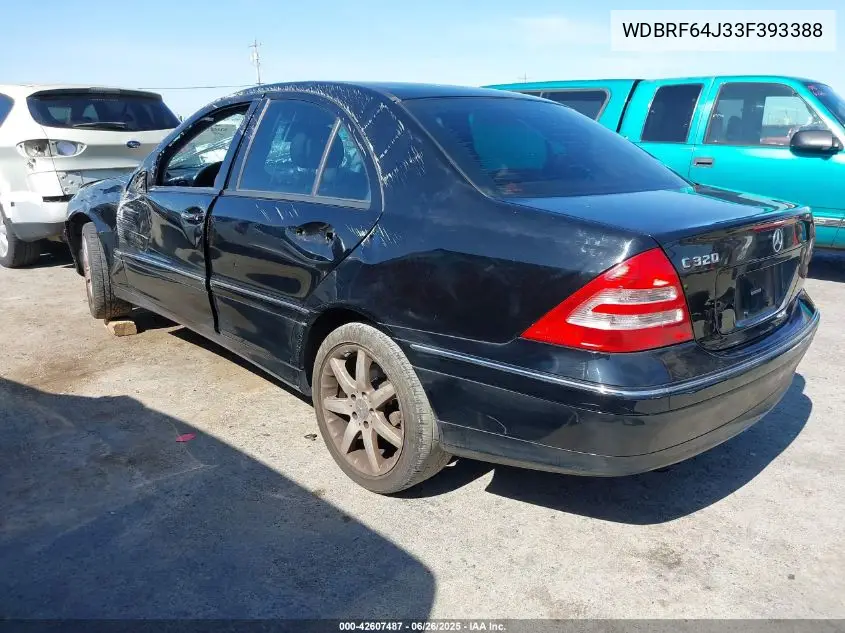 2003 Mercedes-Benz C 320 Sport VIN: WDBRF64J33F393388 Lot: 42607487