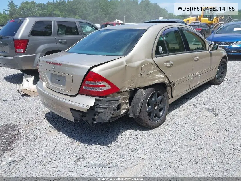 2003 Mercedes-Benz C 240 VIN: WDBRF61J43E014165 Lot: 42623495