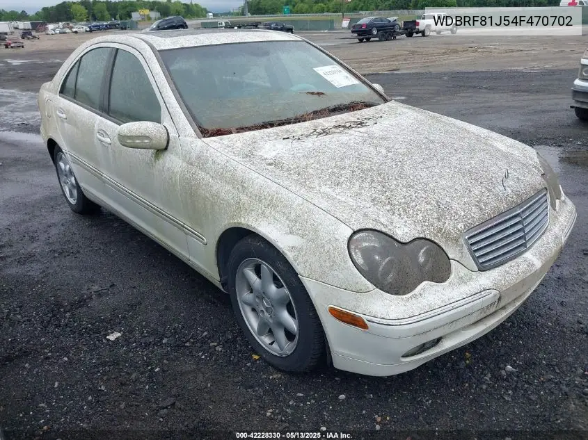 2004 Mercedes-Benz C 240 4Matic VIN: WDBRF81J54F470702 Lot: 42228330