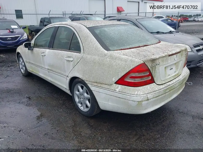 2004 Mercedes-Benz C 240 4Matic VIN: WDBRF81J54F470702 Lot: 42228330