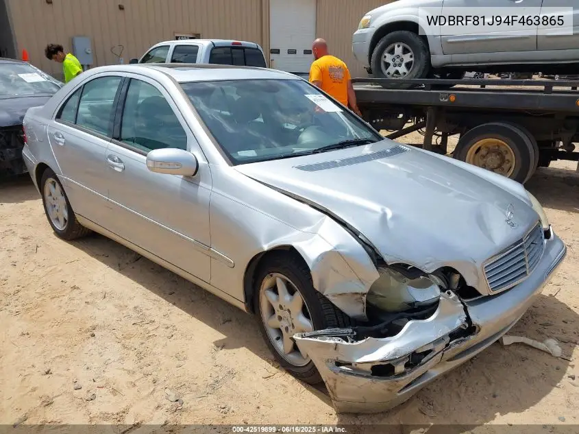 2004 Mercedes-Benz C 240 4Matic VIN: WDBRF81J94F463865 Lot: 42519899