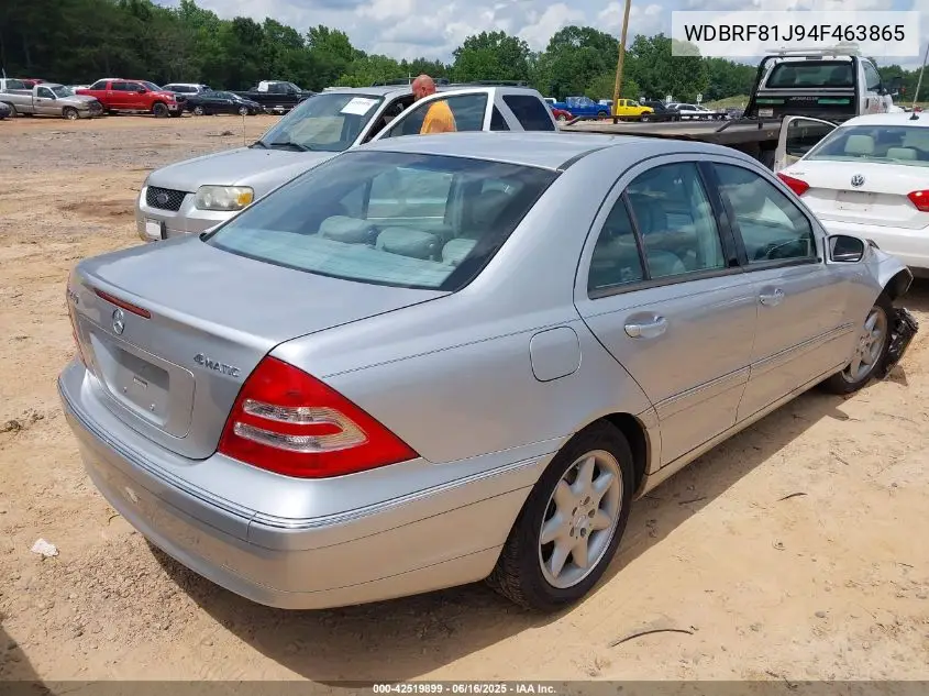 2004 Mercedes-Benz C 240 4Matic VIN: WDBRF81J94F463865 Lot: 42519899