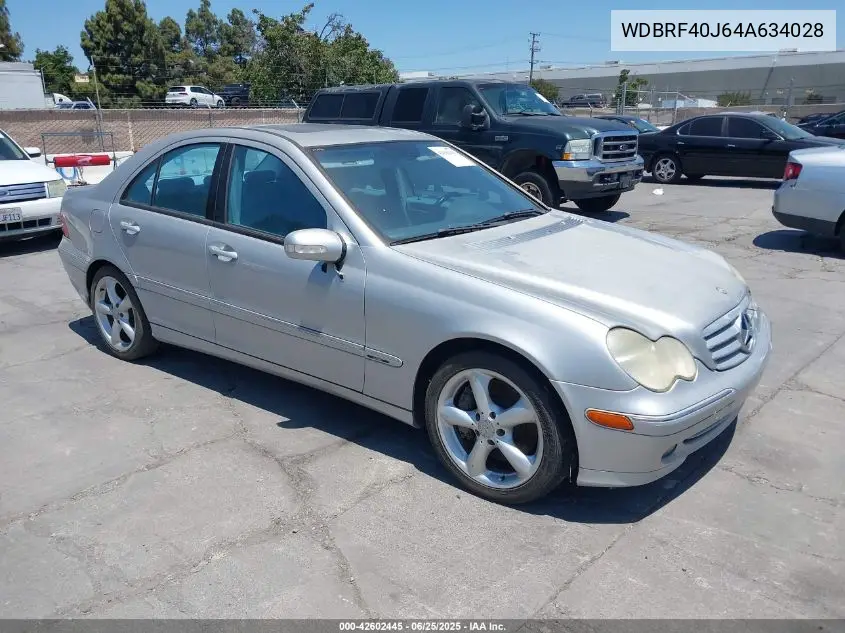 2004 Mercedes-Benz C 230 Kompressor Sport/Sport VIN: WDBRF40J64A634028 Lot: 42602445