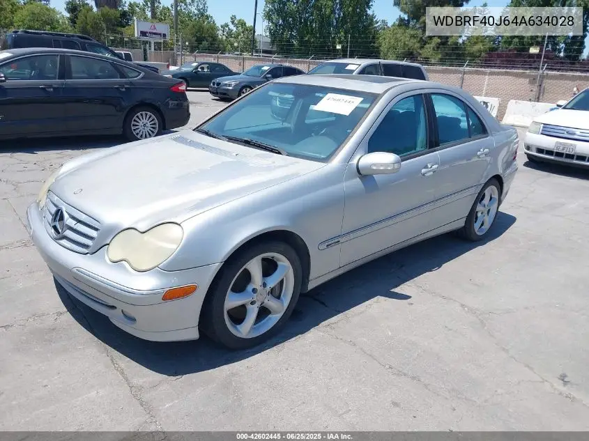2004 Mercedes-Benz C 230 Kompressor Sport/Sport VIN: WDBRF40J64A634028 Lot: 42602445