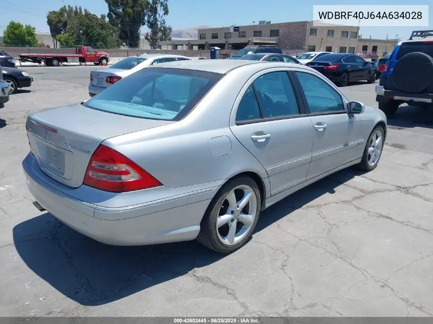 2004 Mercedes-Benz C 230 Kompressor Sport/Sport VIN: WDBRF40J64A634028 Lot: 42602445