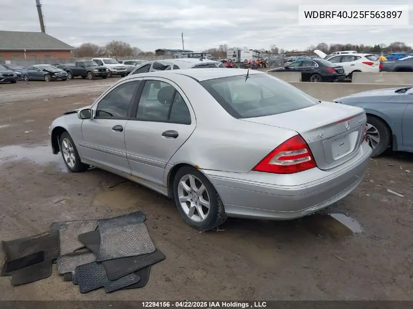 2005 Mercedes-Benz C 230 Sport VIN: WDBRF40J25F563897 Lot: 12294156