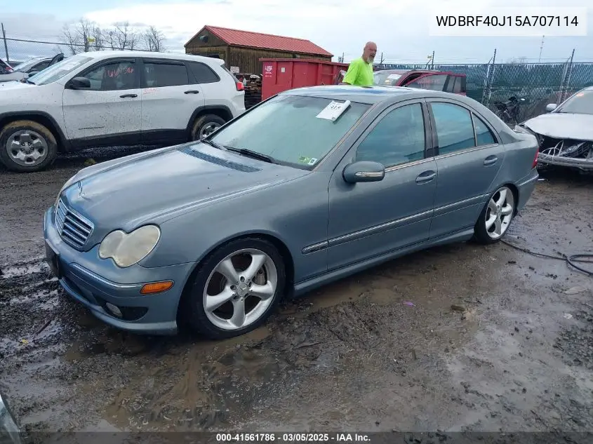 2005 Mercedes-Benz C 230 Kompressor Sport VIN: WDBRF40J15A707114 Lot: 41561786
