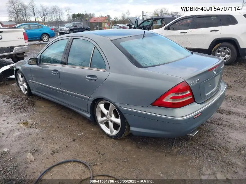 2005 Mercedes-Benz C 230 Kompressor Sport VIN: WDBRF40J15A707114 Lot: 41561786