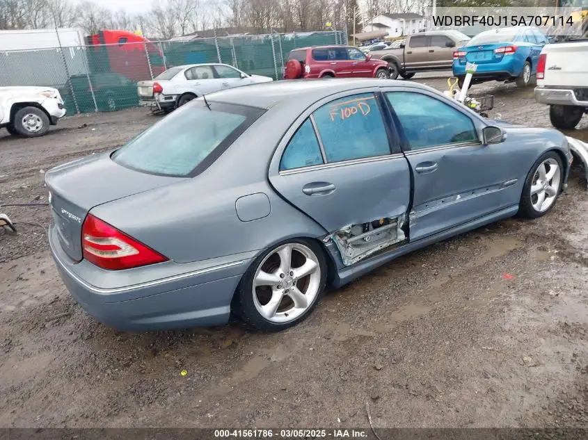 2005 Mercedes-Benz C 230 Kompressor Sport VIN: WDBRF40J15A707114 Lot: 41561786