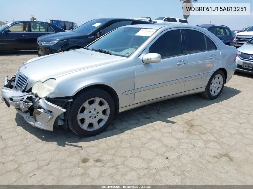 2005 Mercedes-Benz C 240 Luxury VIN: WDBRF61J15A813251 Lot: 42165183