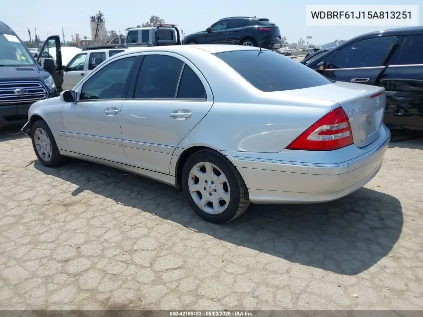 2005 Mercedes-Benz C 240 Luxury VIN: WDBRF61J15A813251 Lot: 42165183