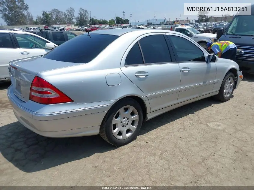 2005 Mercedes-Benz C 240 Luxury VIN: WDBRF61J15A813251 Lot: 42165183