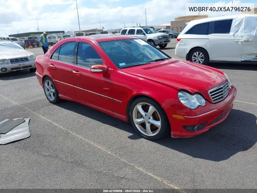 2005 Mercedes-Benz C 230 Kompressor Sport VIN: WDBRF40JX5A796276 Lot: 42169806