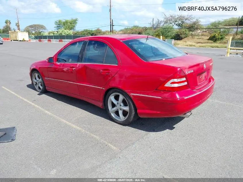 2005 Mercedes-Benz C 230 Kompressor Sport VIN: WDBRF40JX5A796276 Lot: 42169806
