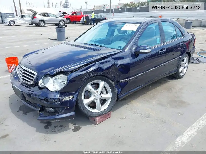 2005 Mercedes-Benz C 230 Kompressor Sport VIN: WDBRF40J85F563743 Lot: 42173922