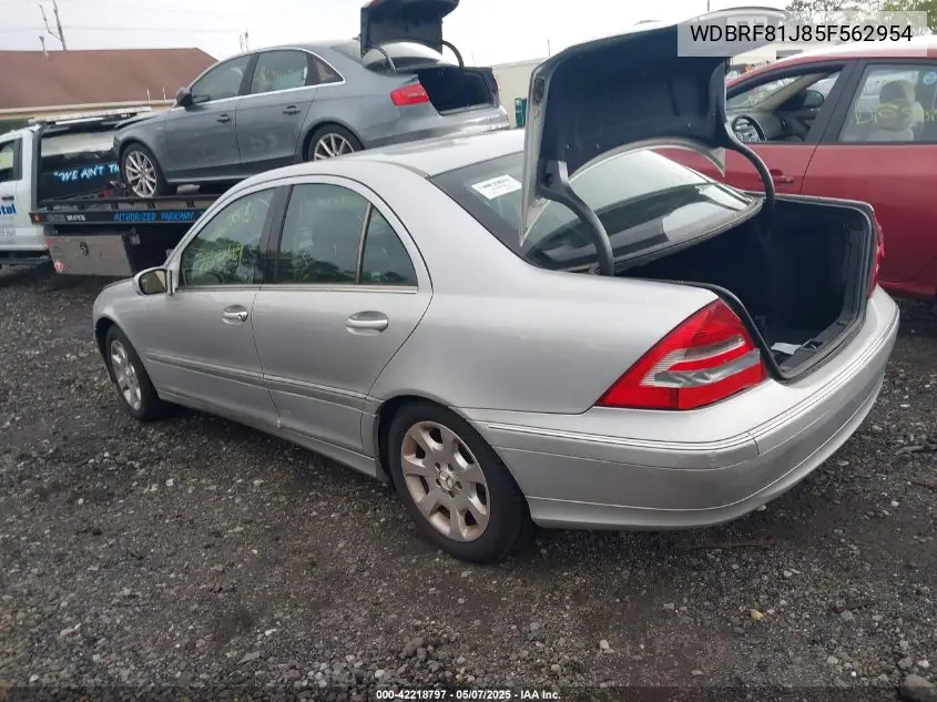 2005 Mercedes-Benz C 240 Luxury 4Matic VIN: WDBRF81J85F562954 Lot: 42218797