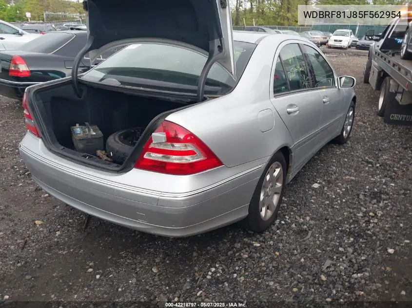 2005 Mercedes-Benz C 240 Luxury 4Matic VIN: WDBRF81J85F562954 Lot: 42218797
