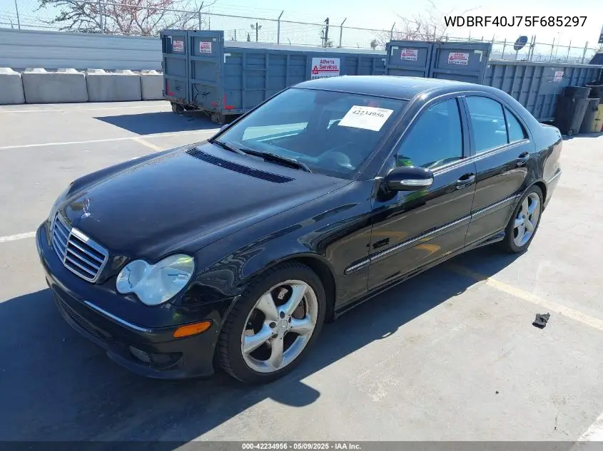 2005 Mercedes-Benz C 230 Kompressor Sport VIN: WDBRF40J75F685297 Lot: 42234956
