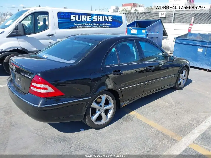 2005 Mercedes-Benz C 230 Kompressor Sport VIN: WDBRF40J75F685297 Lot: 42234956