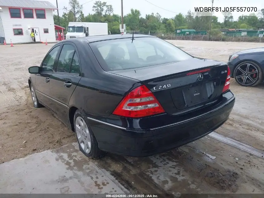 2005 Mercedes-Benz C 240 Luxury 4Matic VIN: WDBRF81J05F557070 Lot: 42242556