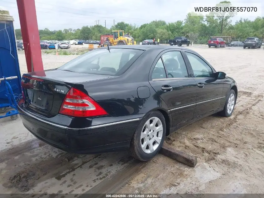 2005 Mercedes-Benz C 240 Luxury 4Matic VIN: WDBRF81J05F557070 Lot: 42242556