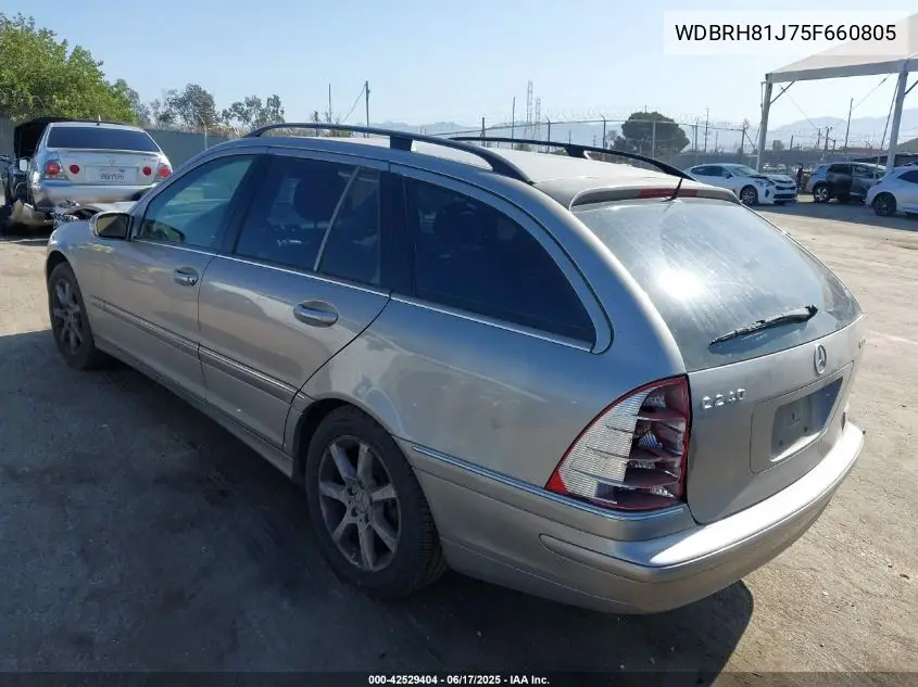 2005 Mercedes-Benz C 240 Luxury 4Matic VIN: WDBRH81J75F660805 Lot: 42529404