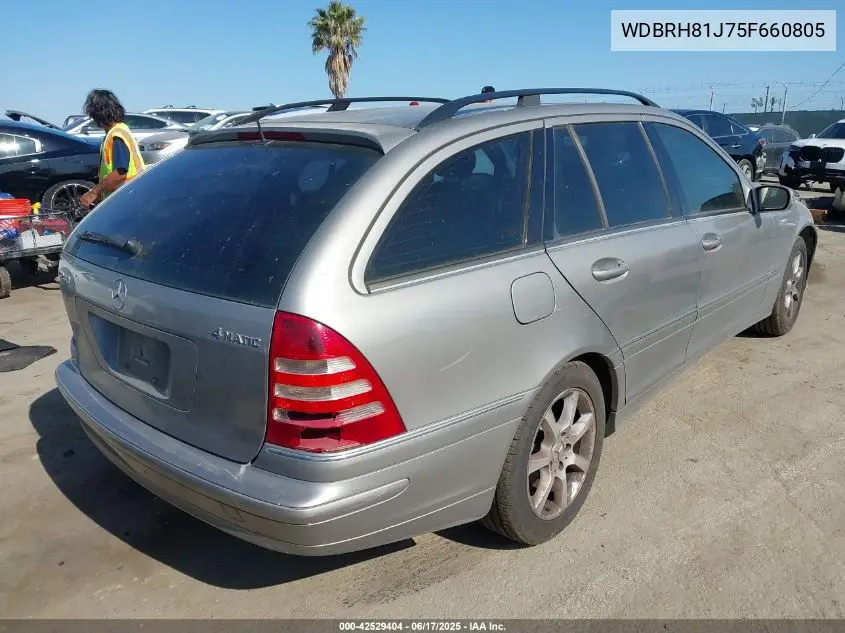 2005 Mercedes-Benz C 240 Luxury 4Matic VIN: WDBRH81J75F660805 Lot: 42529404