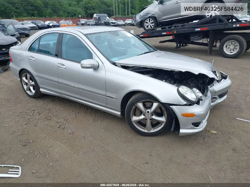 2005 Mercedes-Benz C 230 Kompressor Sport VIN: WDBRF40J25F584426 Lot: 42577649