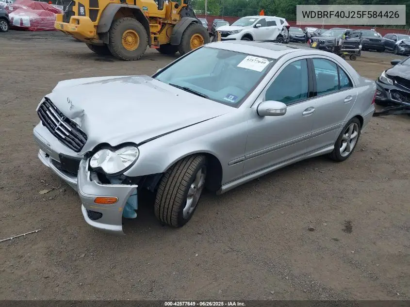 2005 Mercedes-Benz C 230 Kompressor Sport VIN: WDBRF40J25F584426 Lot: 42577649