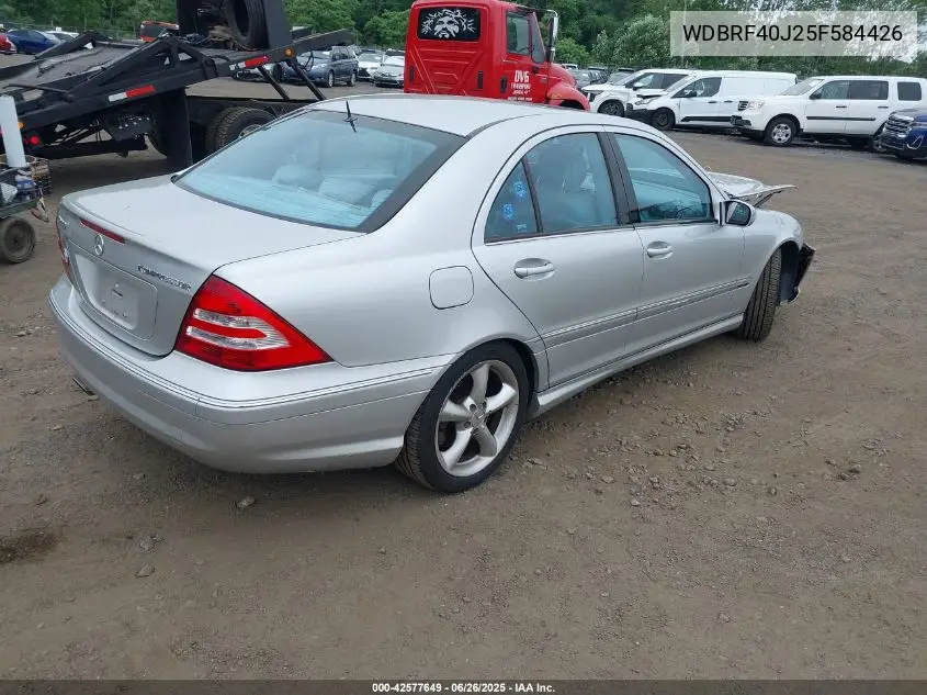 2005 Mercedes-Benz C 230 Kompressor Sport VIN: WDBRF40J25F584426 Lot: 42577649