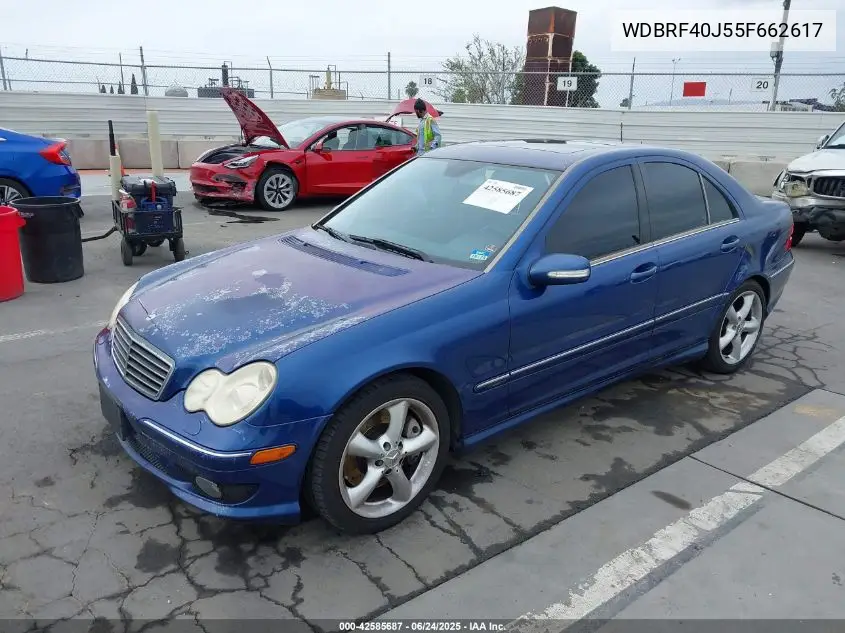 2005 Mercedes-Benz C 230 Kompressor Sport VIN: WDBRF40J55F662617 Lot: 42585687