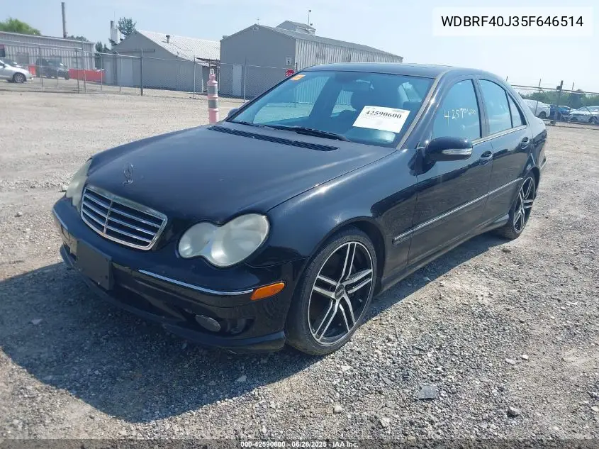 2005 Mercedes-Benz C 230 Kompressor Sport VIN: WDBRF40J35F646514 Lot: 42590600