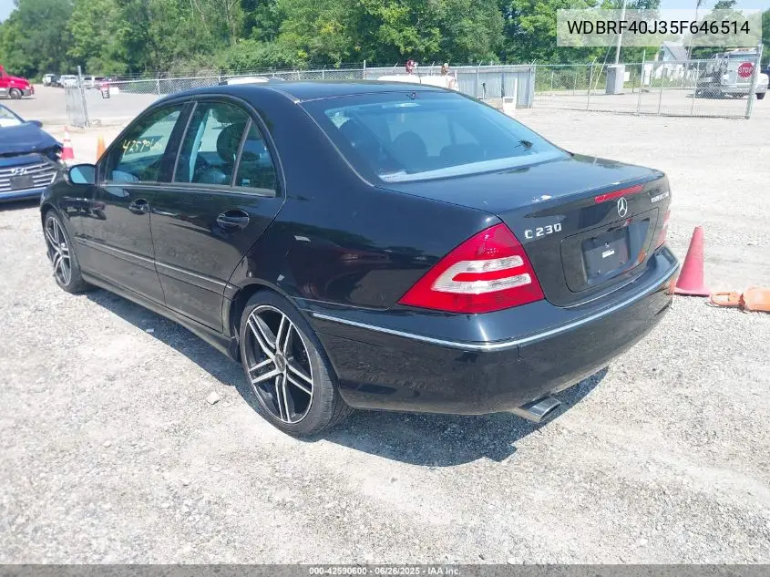 2005 Mercedes-Benz C 230 Kompressor Sport VIN: WDBRF40J35F646514 Lot: 42590600