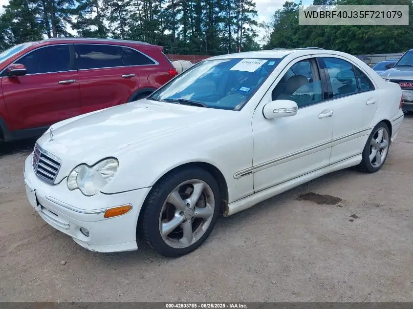 2005 Mercedes-Benz C 230 Kompressor Sport VIN: WDBRF40J35F721079 Lot: 42603785
